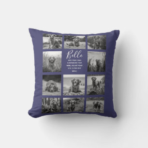 Coussin Personnalisé 11 Photo Collage Navy Blue