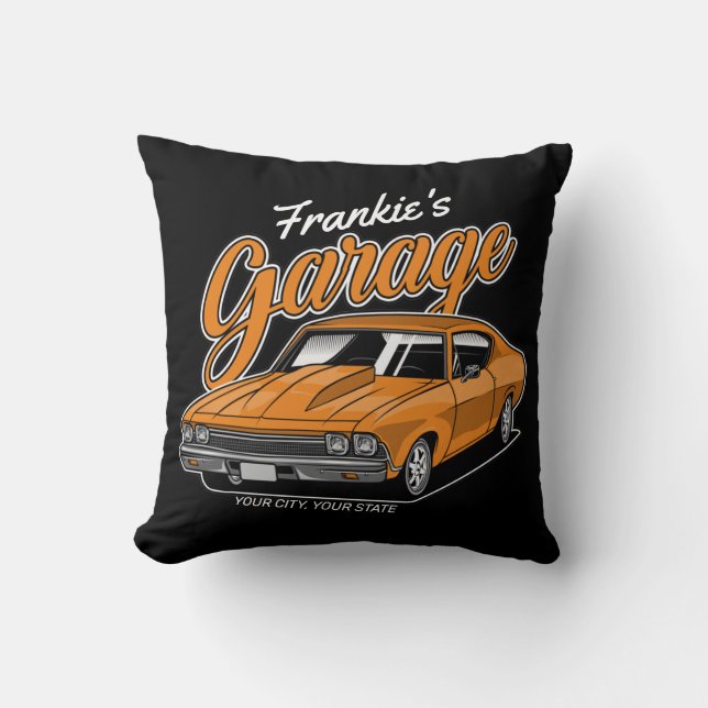 Coussin Personnalisé 1968 396 Classic Muscle Garage de voi (Recto)