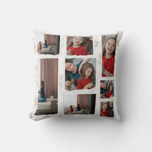 Coussin Personnalisé 8 Huit Photo Collage Moderne Famille 