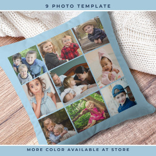 Coussin Personnalisé 9 Photo Collage Famille Keepsaké Sky