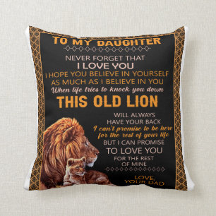 Coussin Personnalisé À Ma Fille Blanche Lion