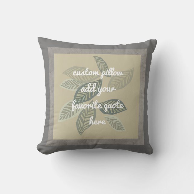 coussin personnalisé ajouter un devis design feuil (Recto)