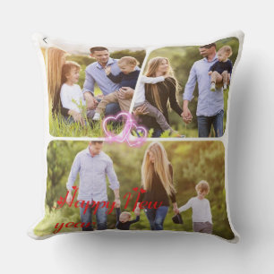 Coussin Personnalisé Bonne Année Photo Collage Jeu Oreille