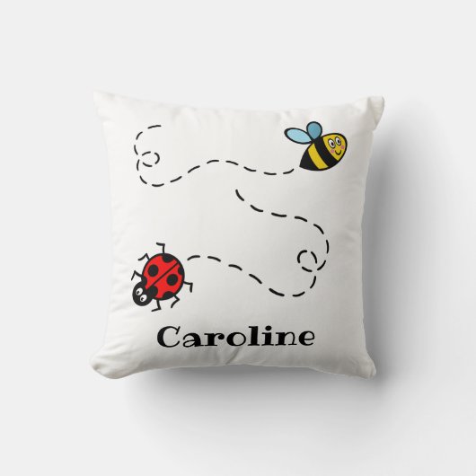 Coussin Personnalisé Busblebee & Ladybird Motif (Recto)