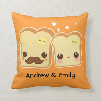 Coussin Personnalisé - couples mignons de pains grillés de