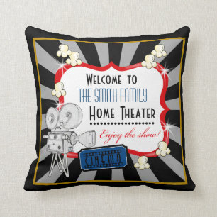 Coussin personnalisé de cinéma de salle de ciné