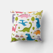 Coussin personnalisé de dinosaures mignon (Verso)