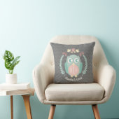 Coussin personnalisé de guirlande de hibou de bébé (Chaise)