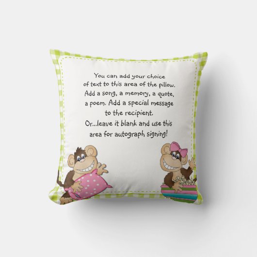 Coussin personnalisé de la fête du singe (Recto)