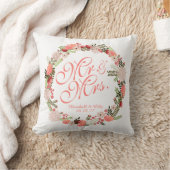 Coussin personnalisé de mariage d'aquarelle de (Couverture)