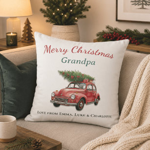 Coussin personnalisé de Noël pour grand-père