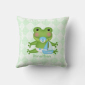 Coussin personnalisé de petite grenouille mignonne (Verso)
