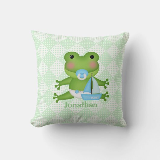 Coussin personnalisé de petite grenouille mignonne (Recto)