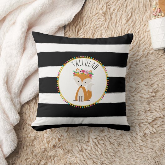 Coussin personnalisé de rayure de Fox de bébé (Couverture)