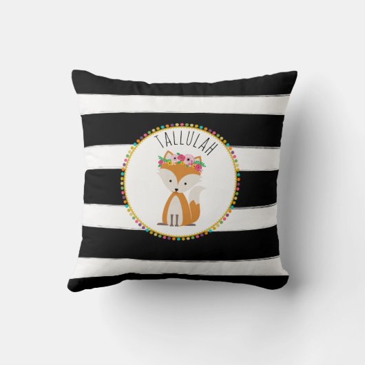 Coussin personnalisé de rayure de Fox de bébé (Verso)