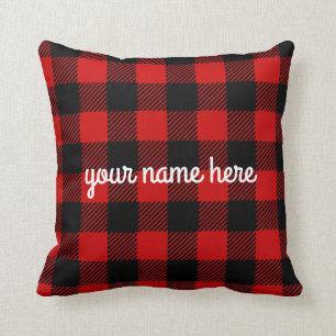 Coussin personnalisé de Red Buffalo Plaid