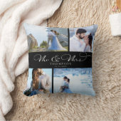 Coussin Personnalisé Élégant Mariage Photo Collage Chic Sc (Couverture)