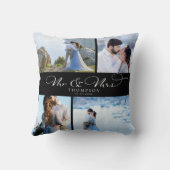 Coussin Personnalisé Élégant Mariage Photo Collage Chic Sc (Verso)
