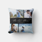 Coussin Personnalisé Élégant Mariage Photo Collage Chic Sc (Recto)