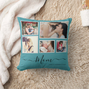 Coussin Personnalisé Fête des Mères Photo Collage Jeu d'or