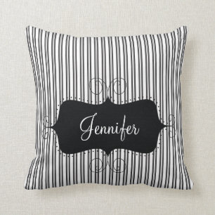 Coussin personnalisé Girly chic de rayures