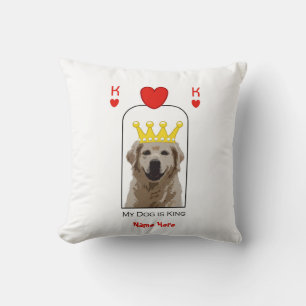 Coussin Personnalisé Golden Retriever Chien King Coeurs Co
