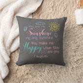 Coussin Personnalisé Grey You Are My Sunshine (Couverture)
