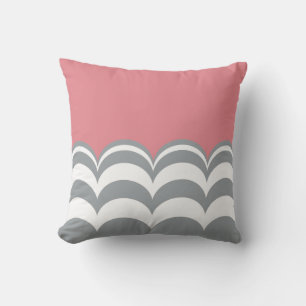 Coussin personnalisé gris et blanc à bascule