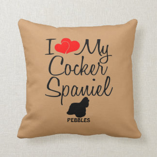 Coussin Personnalisé J'Aime Mon Cocker Spaniel