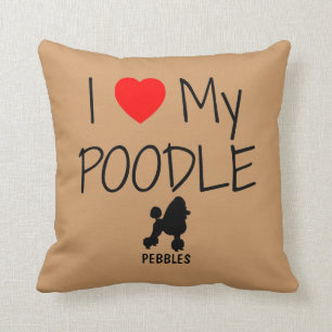 Coussin Personnalisé J'Aime Mon Poodle