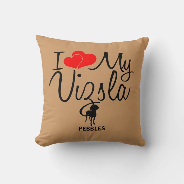 Coussin Personnalisé J'Aime Mon Vizsla (Recto)