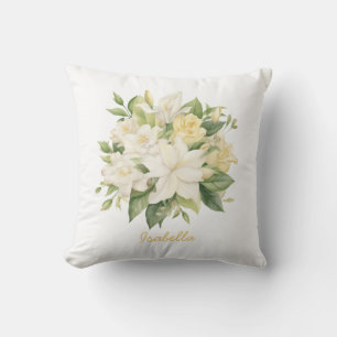 Coussin Personnalisé Joli Aquarelle Gardenias Lilies Flora