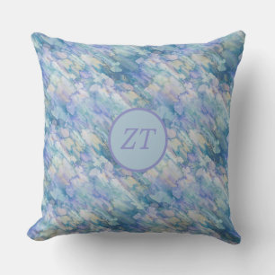 Coussin Personnalisé Joli Pastel Bleu & Violet