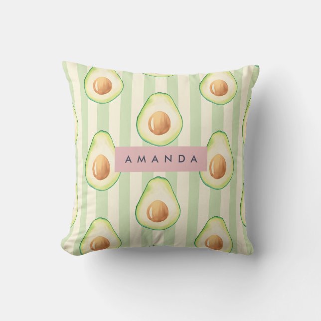 Coussin Personnalisé Kawaii Avocado Motif (Recto)