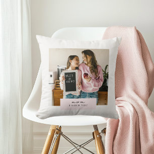 Coussin Personnalisé Maman Je T'Aime Photo Rose