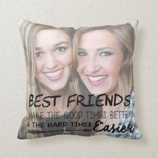 Coussin Personnalisé Meilleur Ami Photo BFF Friend Blue