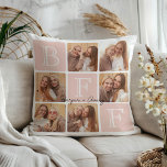 Coussin Personnalisé Meilleur Amis Forever 6 Photo Collage<br><div class="desc">Célébrez votre lien indestructible avec ce coussin photo "Best Friends Forever" ! Doté d'un lettrage "BFF" audacieux et d'espace pour 6 de vos photos préférées, ce design vous permet de créer votre propre garde-robe personnalisée. Ajoutez vos noms ou un message sincère pour en faire le vôtre. Ce coussin est un...</div>