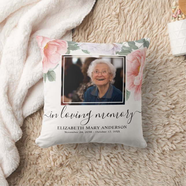 Coussin Personnalisé Memorial Floral Peony (Couverture)