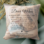 Coussin Personnalisé Mimi Message Photo Fête des Mères mod<br><div class="desc">Montrez votre amour à Mimi avec ce coussin photo chic et moderne avec votre propre message personnalisé. Avec de l'espace pour deux photos, la capacité de personnaliser à n'importe quel nom que vous pourriez l'appeler (Nana, Gigi, Meemaw, Oma, Grand-mère, etc.) et vos propres noms d'expéditeur - cette lettre sur un...</div>
