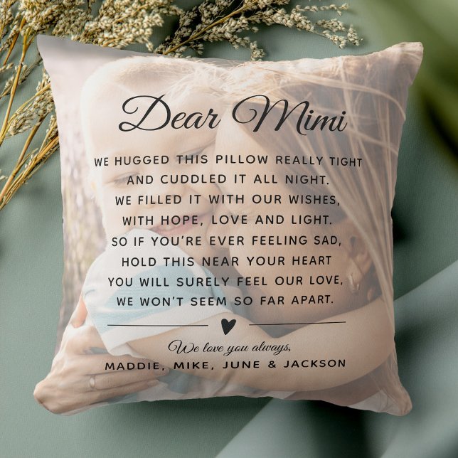 Coussin Personnalisé Mimi Message Photo Fête des Mères mod (Créateur téléchargé)