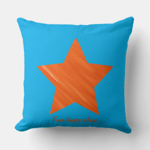 Coussin Personnalisé Minimal Cool esthétique Orange Star