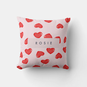 Coussin Personnalisé Monogramme Coeur Lolipop mignon fille