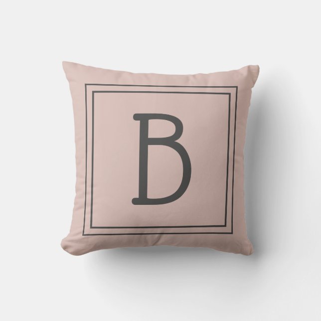 Coussin Personnalisé Monogramme initial Tendance Rustique  (Recto)