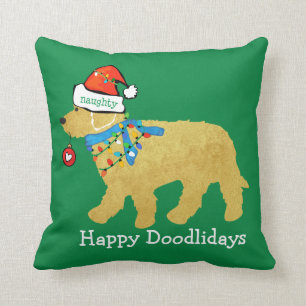 Coussin Personnalisé Noisette Noël Goldendoodle