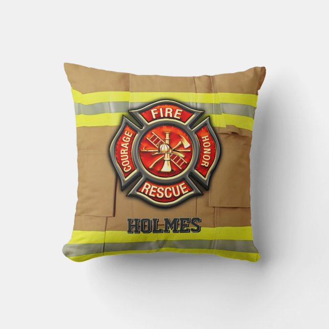 Coussin Personnalisé Nom personnalisé Fort Firefighter (Recto)