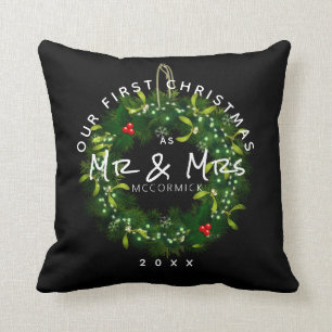 Coussin Personnalisé Notre premier Noël Marié Nouveau mari