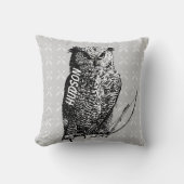 Coussin Personnalisé Nouveau bébé garçon's Room Grey Owl (Recto)