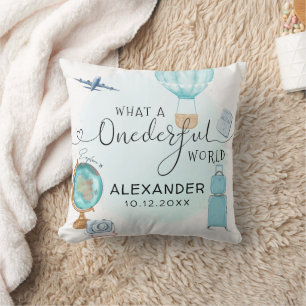 Coussin Personnalisé ONEderful World 1er premier anniversa