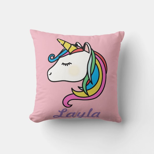 coussin personnalisé par licorne (Recto)