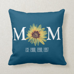 Coussin Personnalisé Peint Tournesol Maman Etabli
